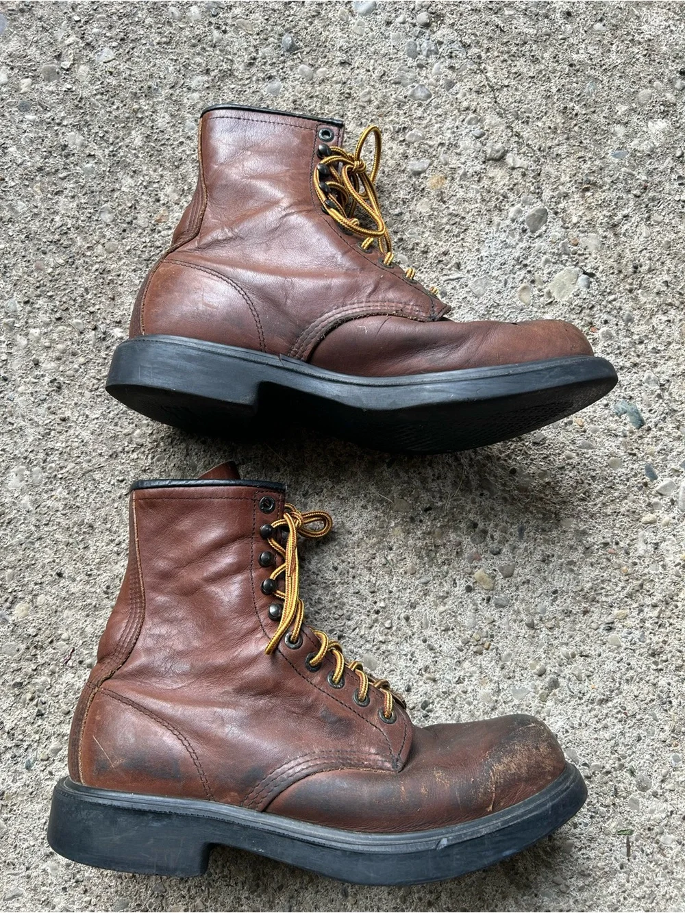Red wing Men's Brown Leather Lace-Up Work Boots Sz 8 D
